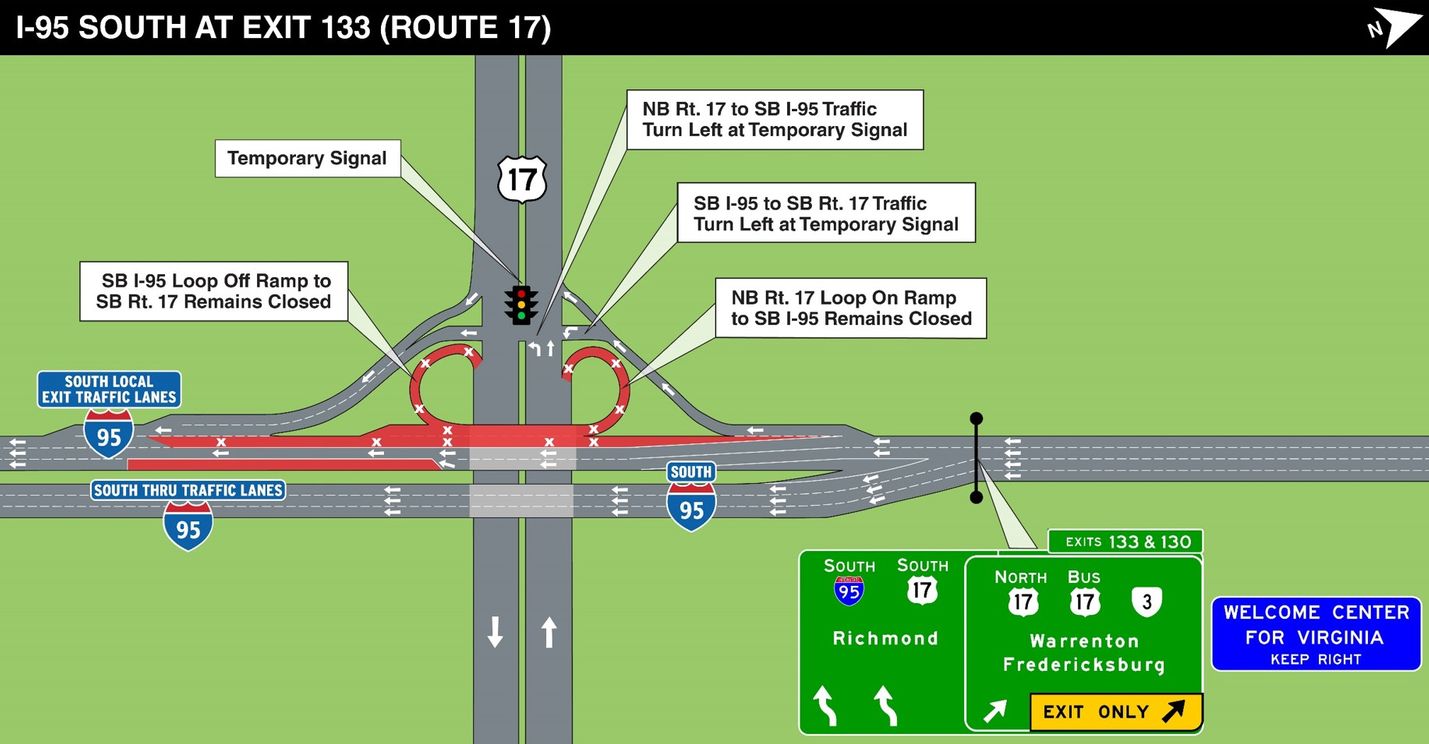 Exit 133 (Route 17) Interchange Area Map