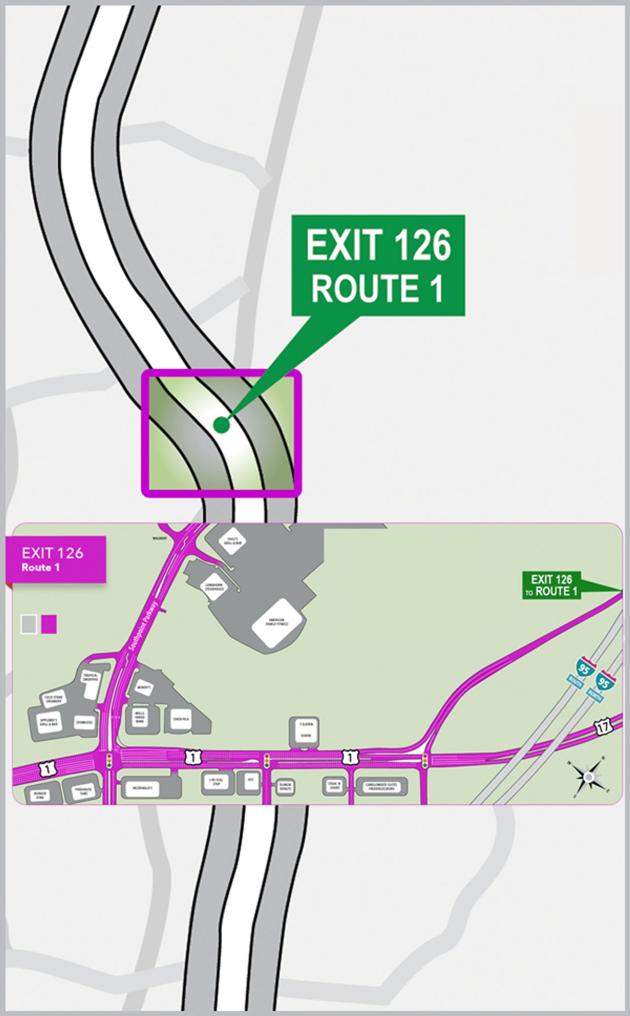 EXIT 126 INTERCHANGE AND SOUTHPOINT PARKWAY WIDENING Map