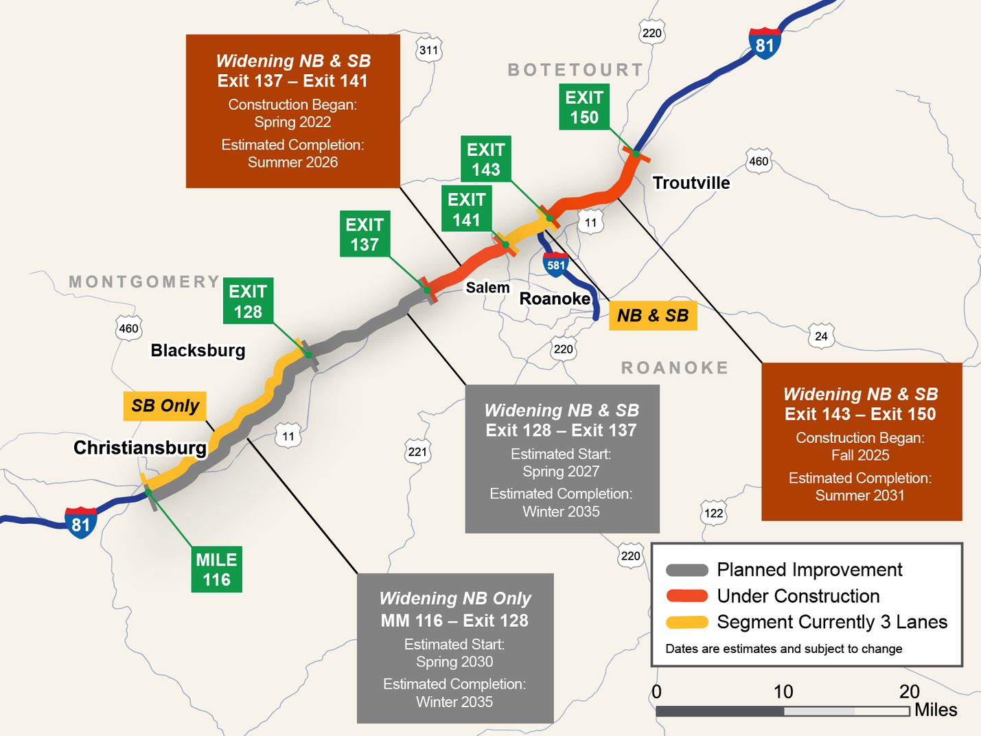 I-81 Roanoke area widening
