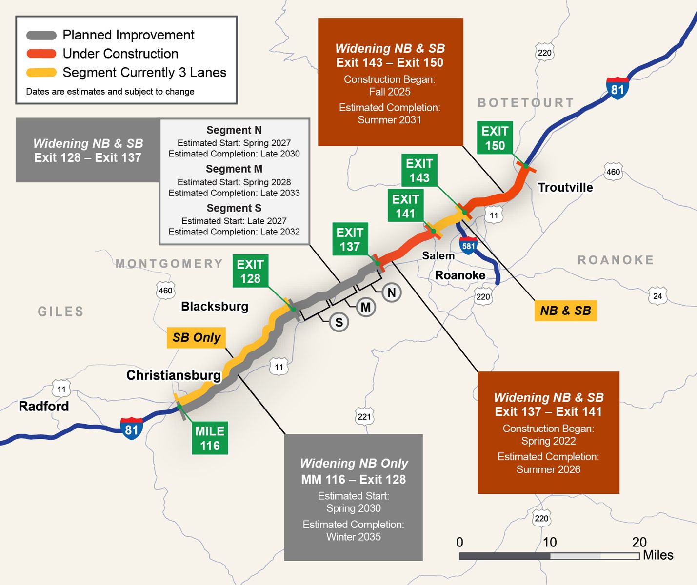 I-81 Roanoke area widening