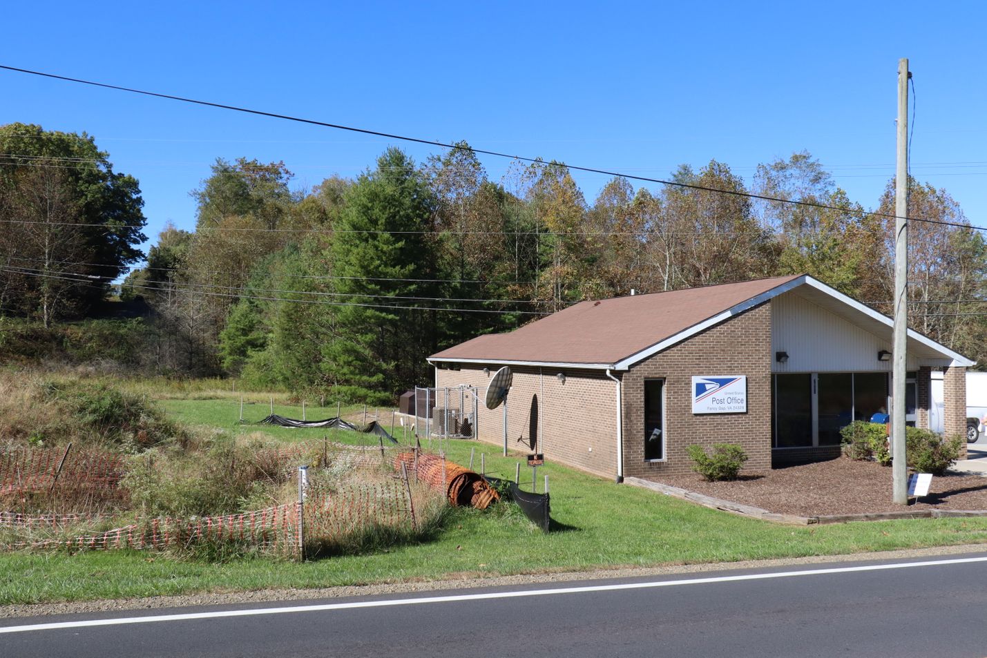 Route 52 pipe replacement location near Fancy Gap Post Office