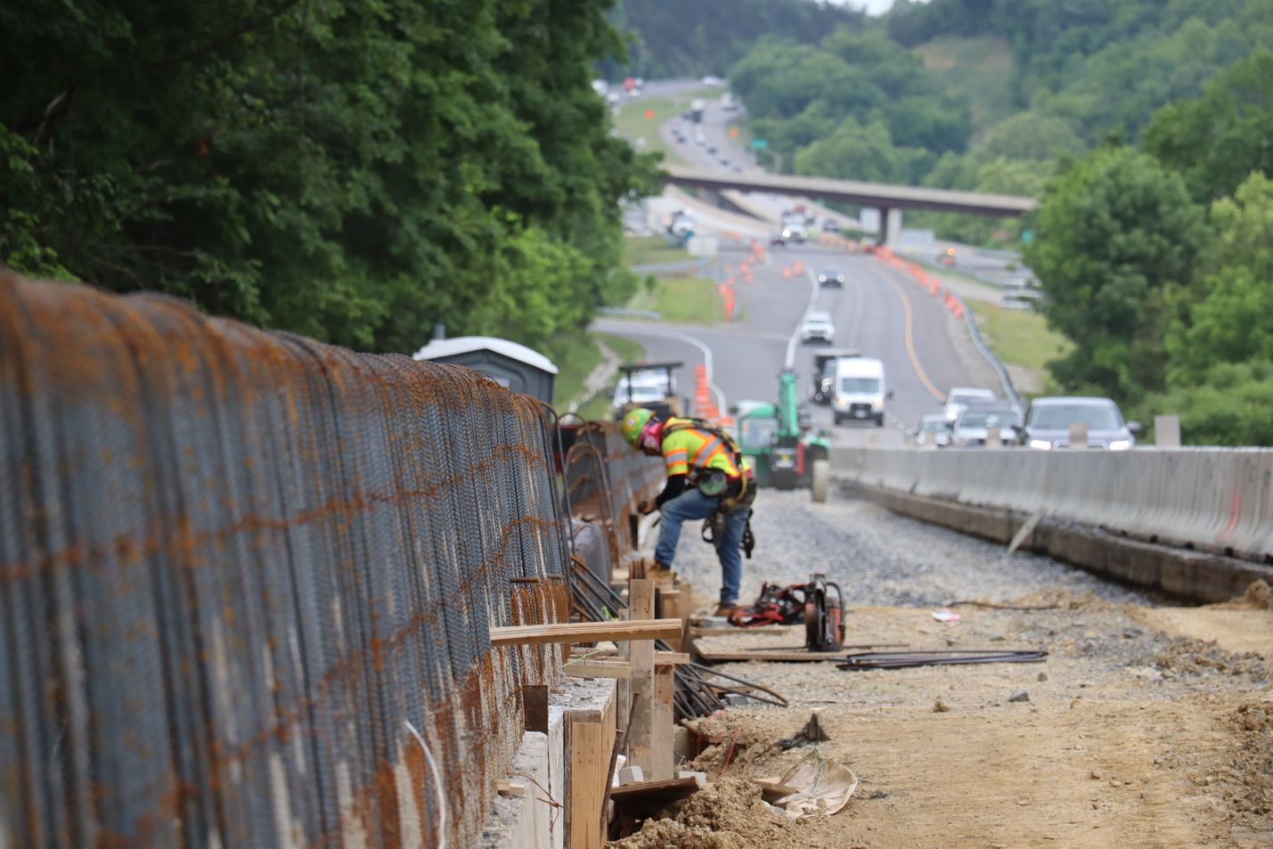 I-81 northbound 105 entrance ramp under construction in June 2026
