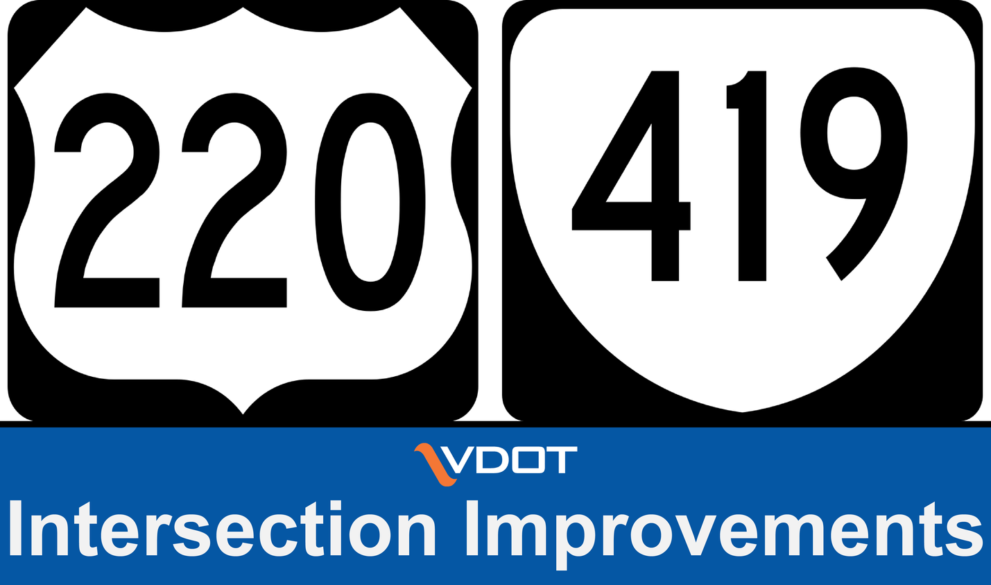 Route 220 and Route 419 Intersection shields