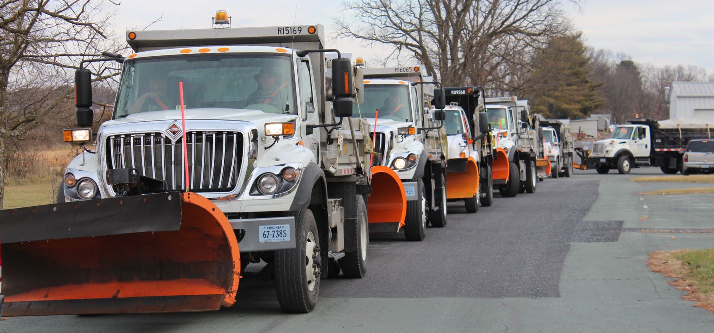 Snowplows are lined up