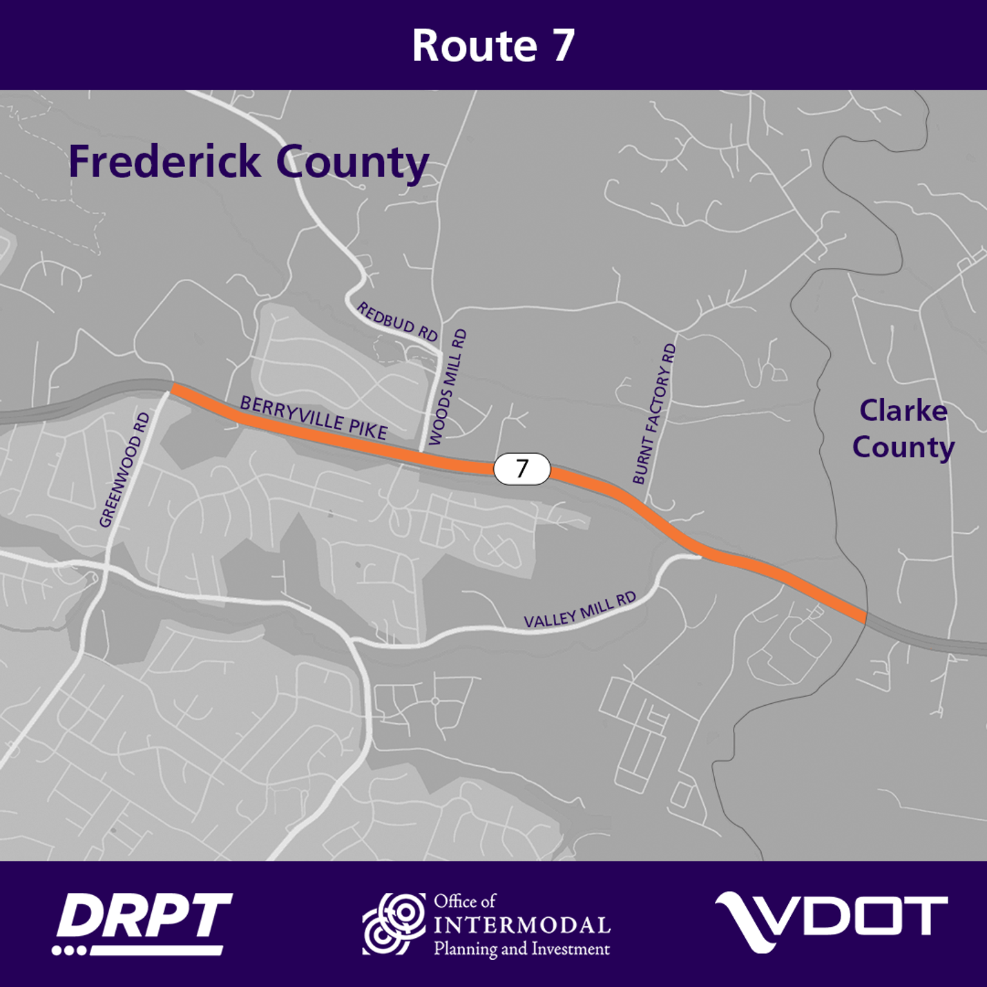 Project Pipeline - Route 7 Frederick County Map