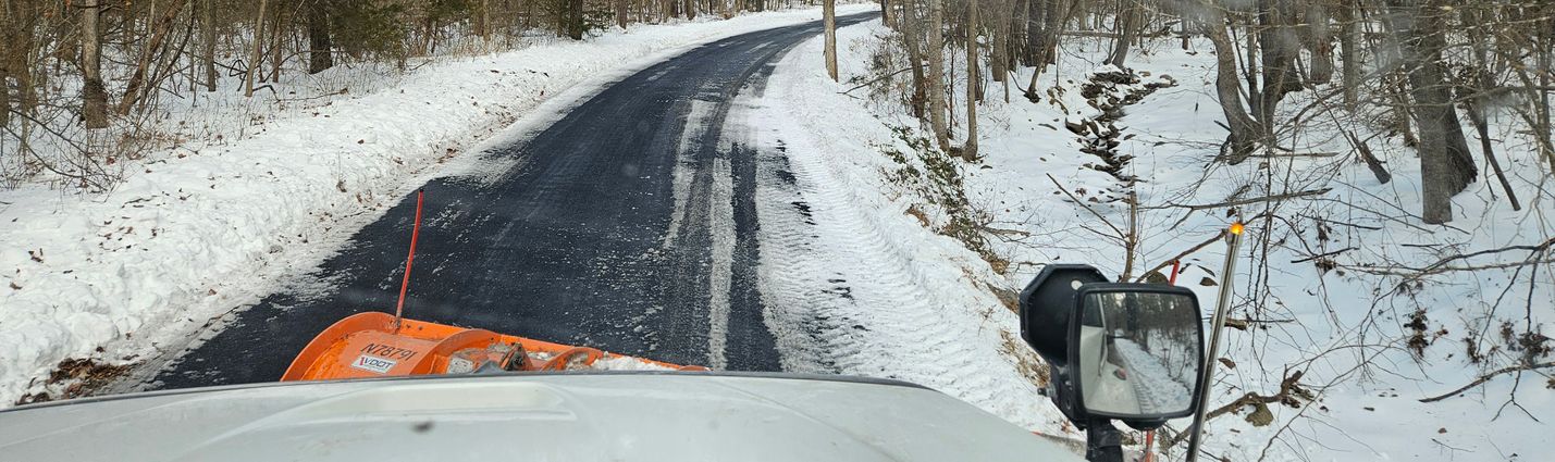 View from a snow plow in the Mount Jackson area.
