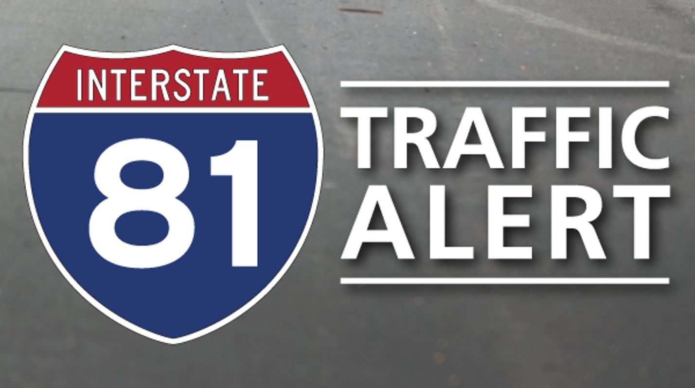 I-81 shield and the words, TRAFFIC ALERT
