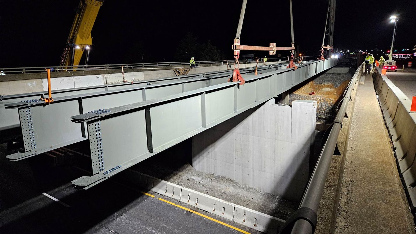Route 33 beam work in Harrisonburg