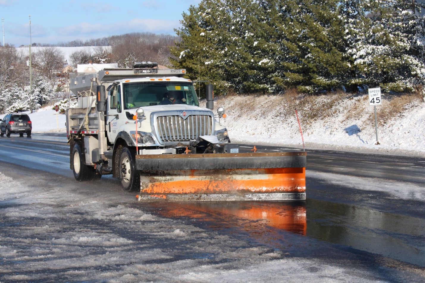 Snow Plow Operations on Road