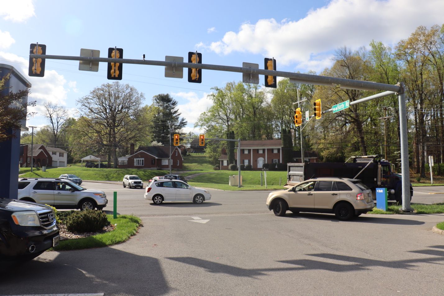 traffic on Route 24 and Hardy Road in Vinton