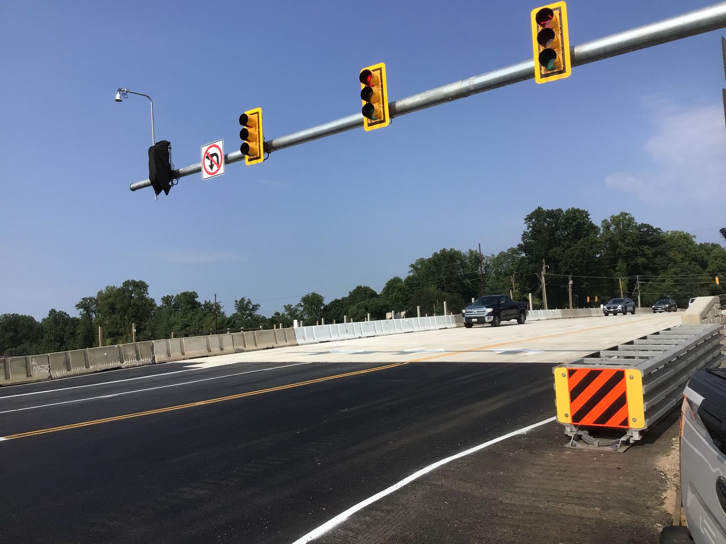 The recently completed traffic shift on the Georgetown Pike Bridge (August 2024)