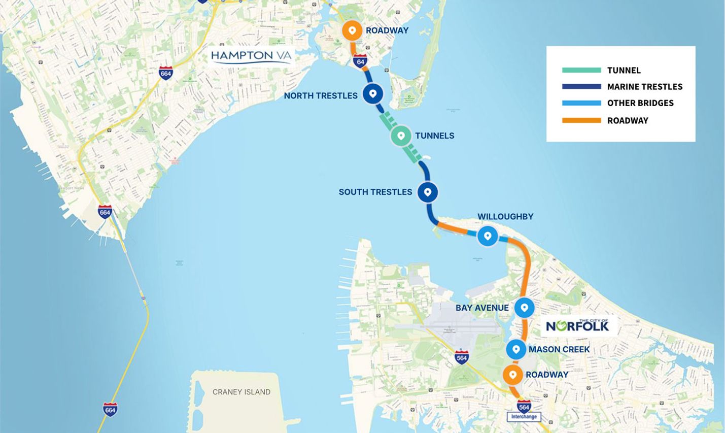 Project Map showing project corriders including North Island, South Island and the tunnel