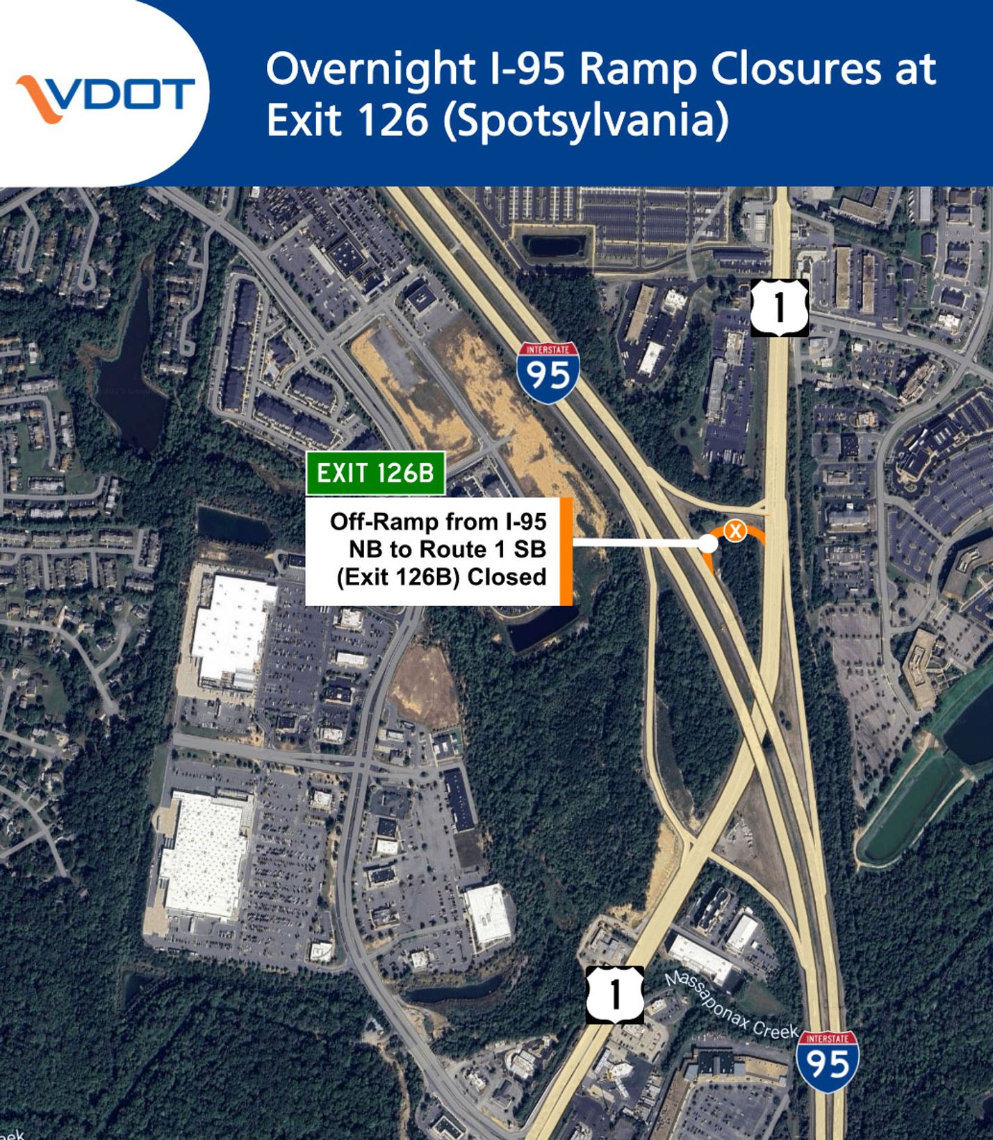 Fredericksburg District | Overnight I-95 ramp closures next week at ...
