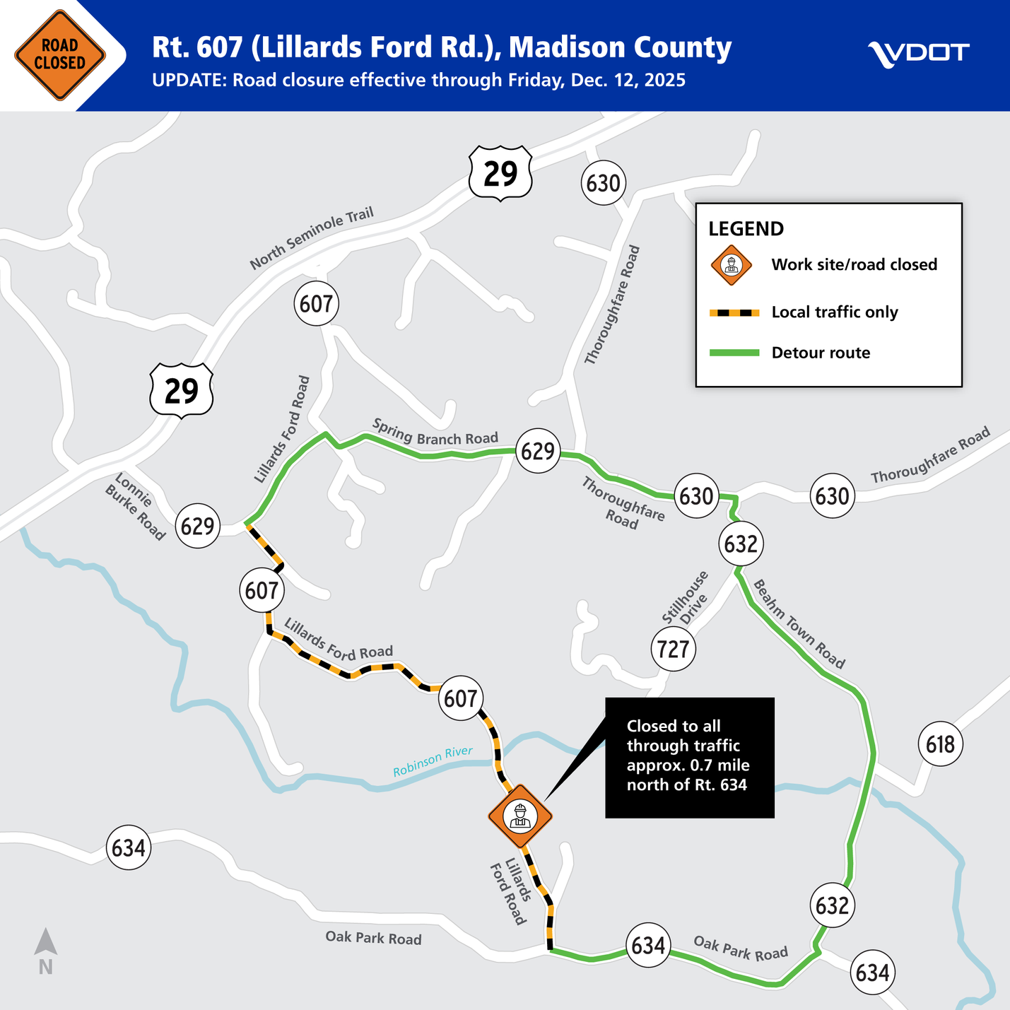 Culpeper District | Rt. 607 in Madison Co. closure extended due to ...
