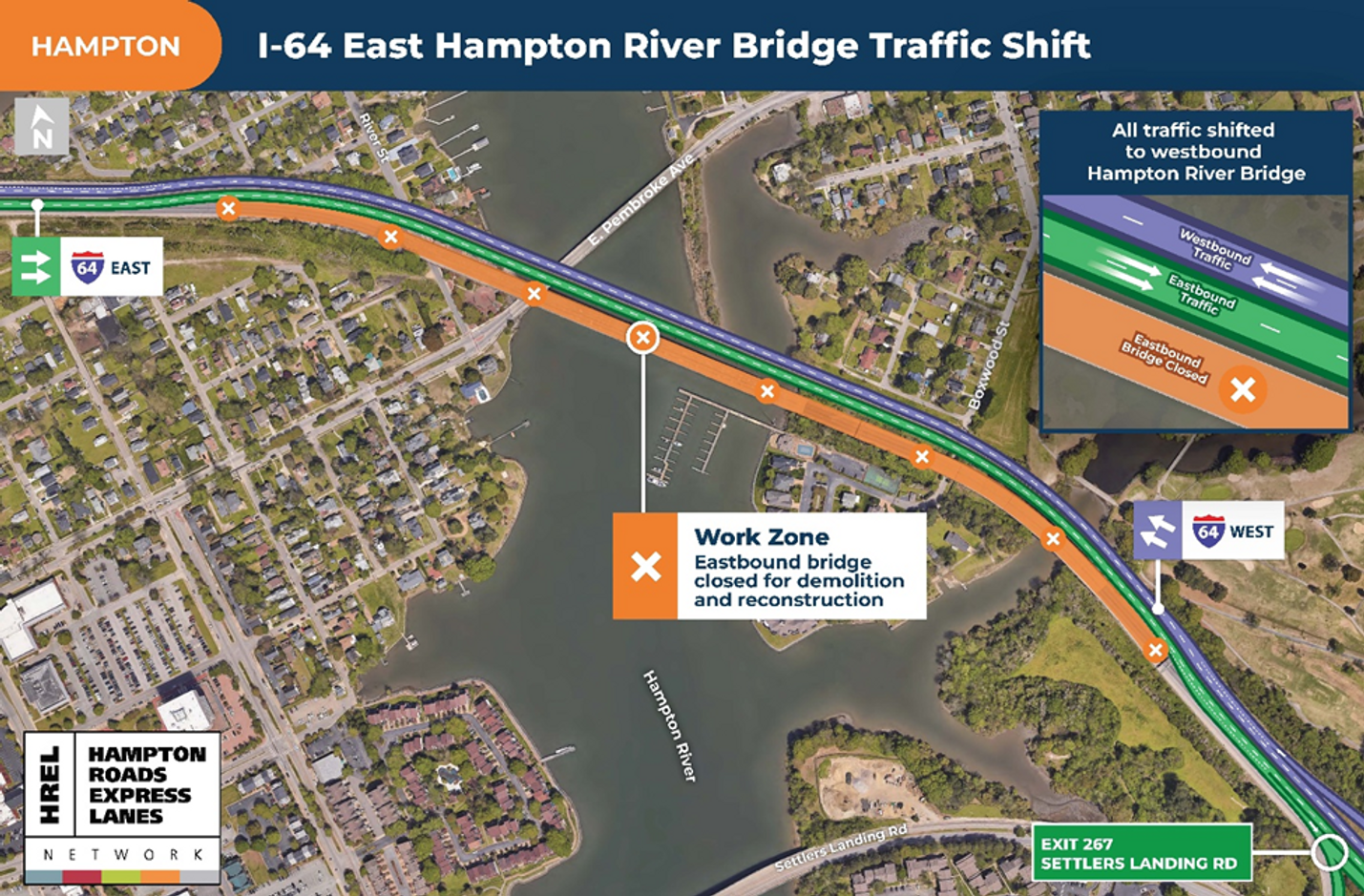 Hampton Roads District | Long-term traffic shift on I-64 eastbound at ...