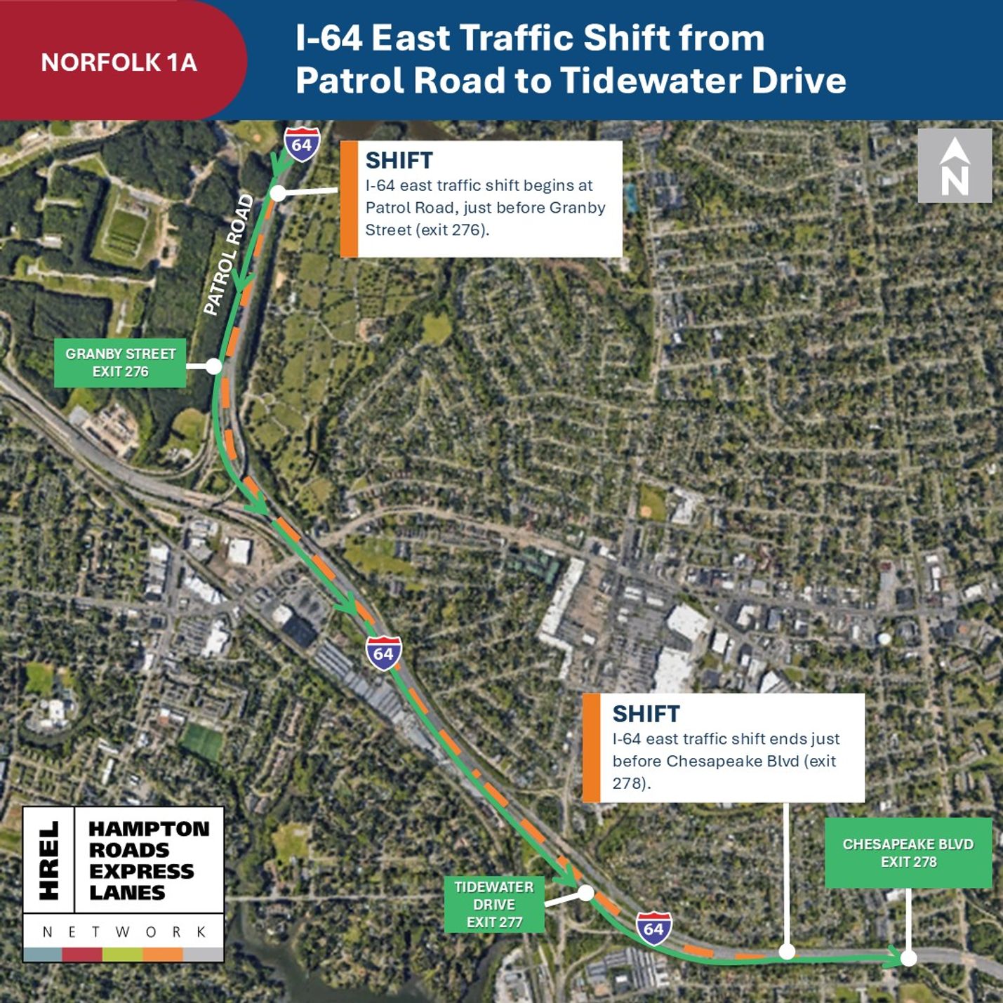 Hampton Roads District | Next long-term traffic shift on I-64 east