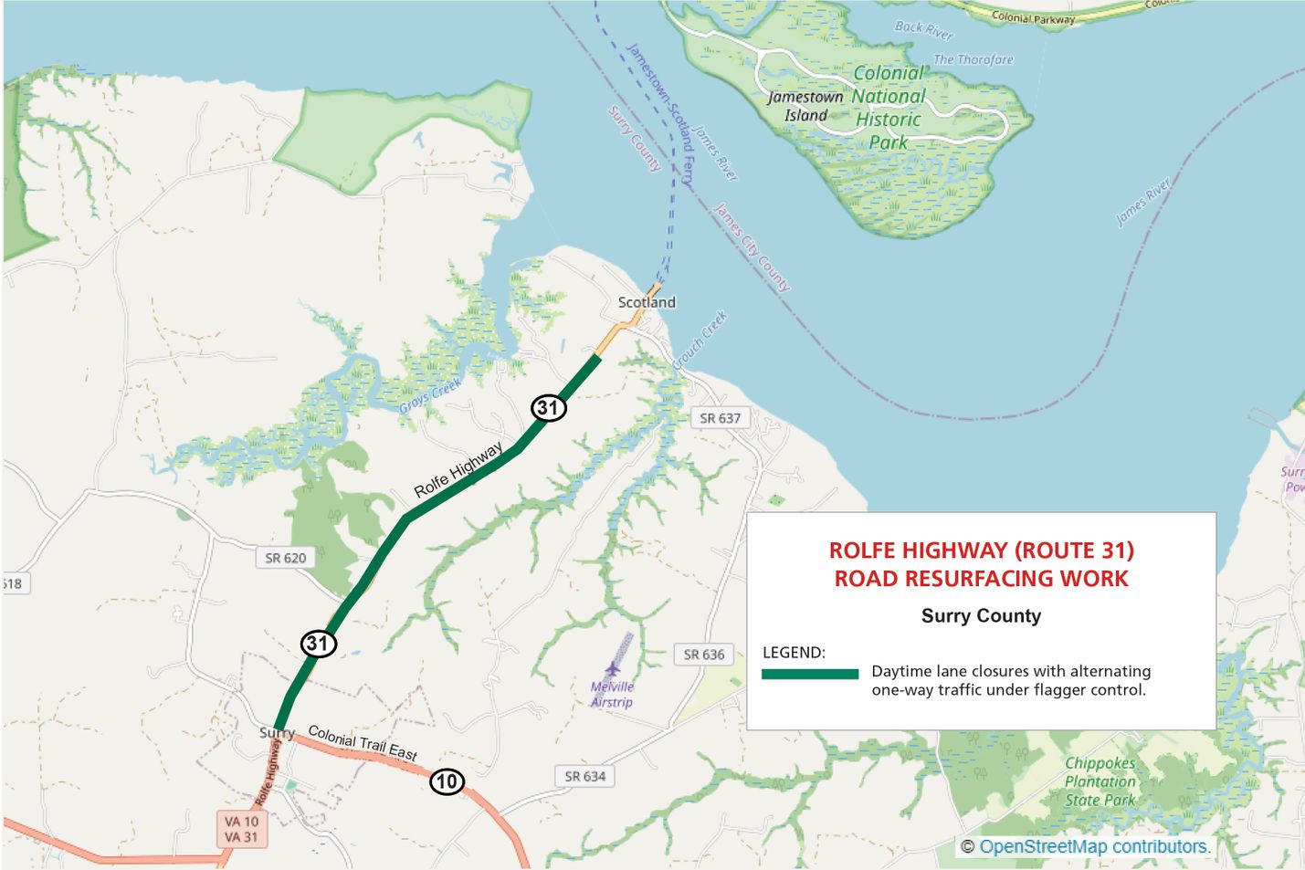 Hampton Roads District | Daytime lane closures scheduled on Rolfe ...