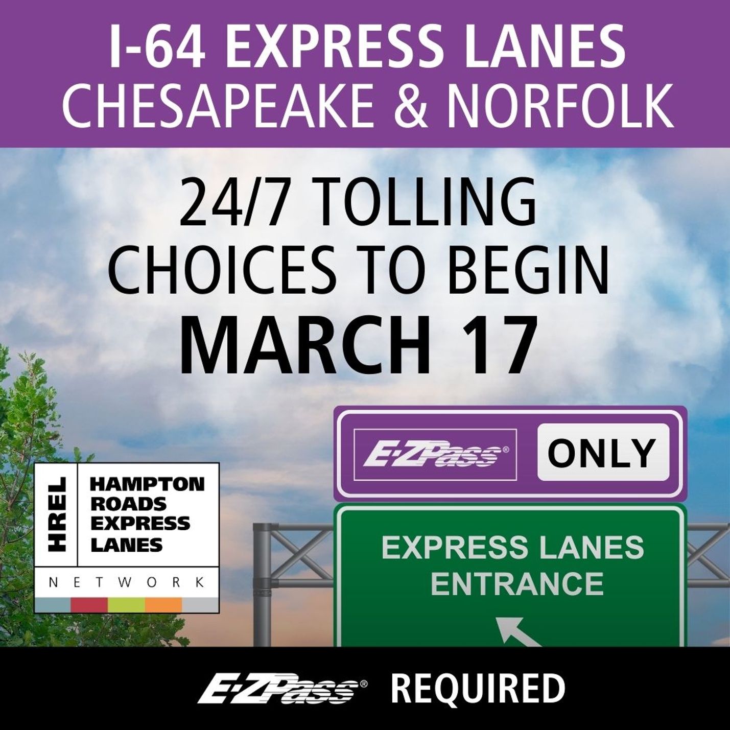 Hampton Roads District | Full-time Express Lanes tolling operations to  begin March 17 on I-64 in Chesapeake and Norfolk | Virginia Department of  Transportation