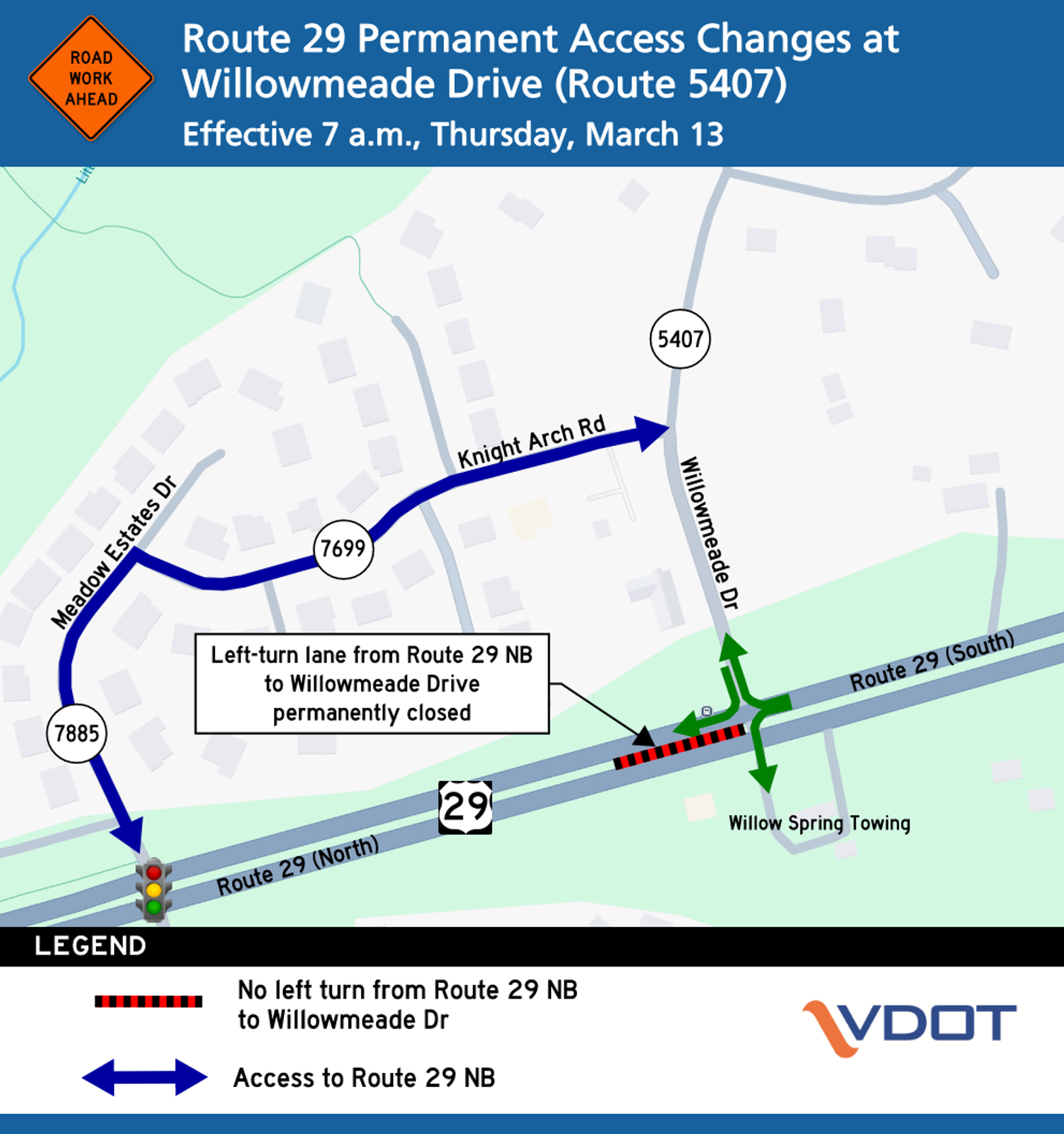 Northern Virginia District | Willowmeade Drive access changes at Route ...