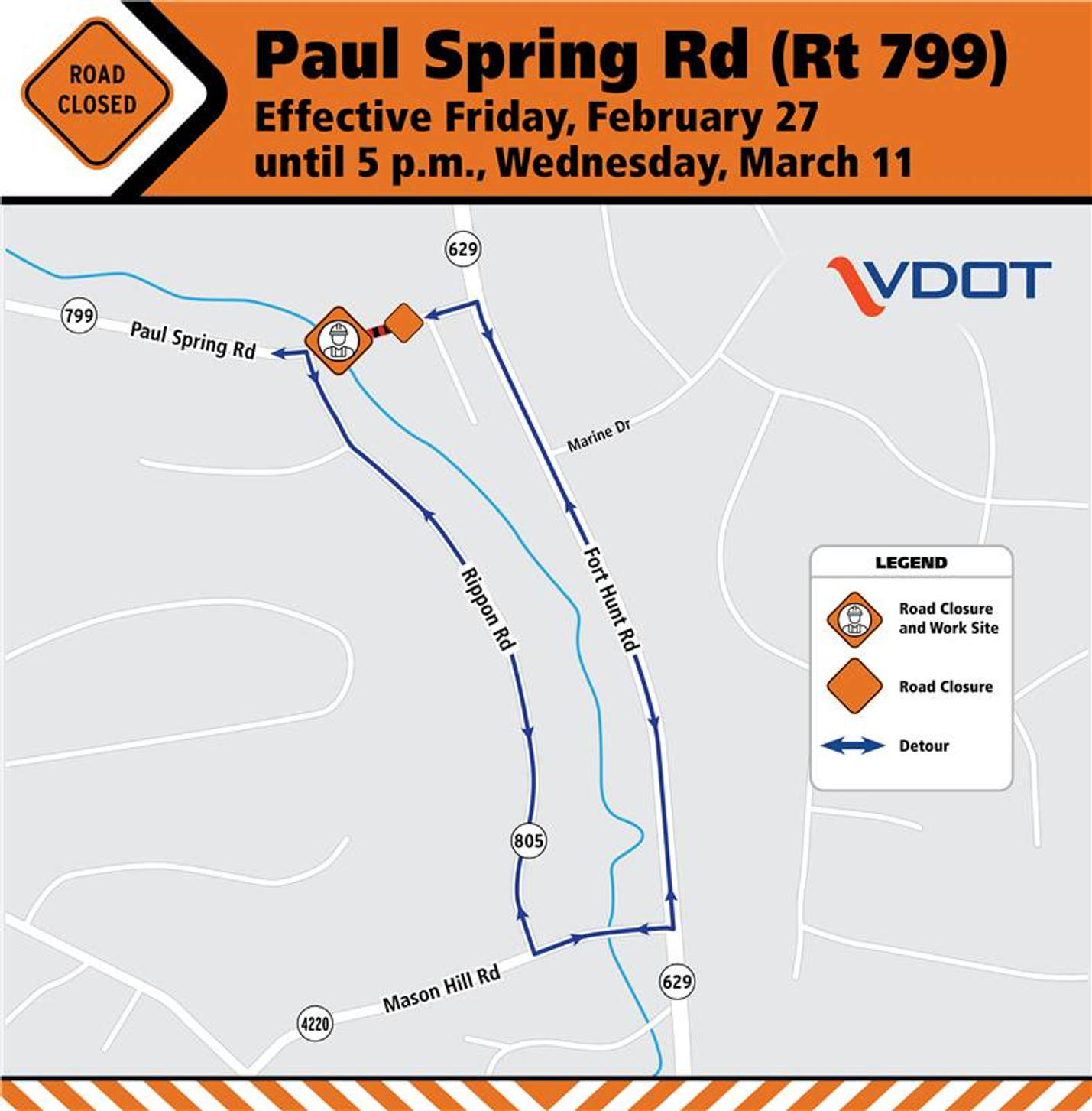 Northern Virginia District | Paul Spring Road closed in Fort Hunt ...