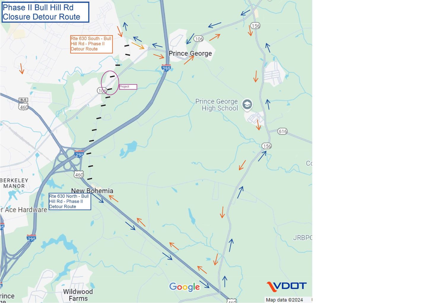 Richmond District | Temporary traffic pattern in Prince George ...