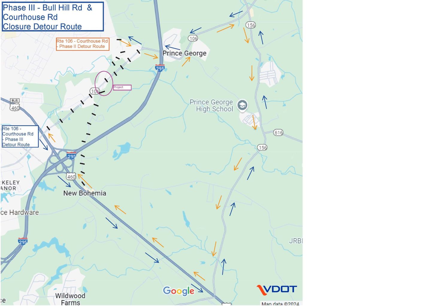 Richmond District | Temporary traffic pattern in Prince George ...