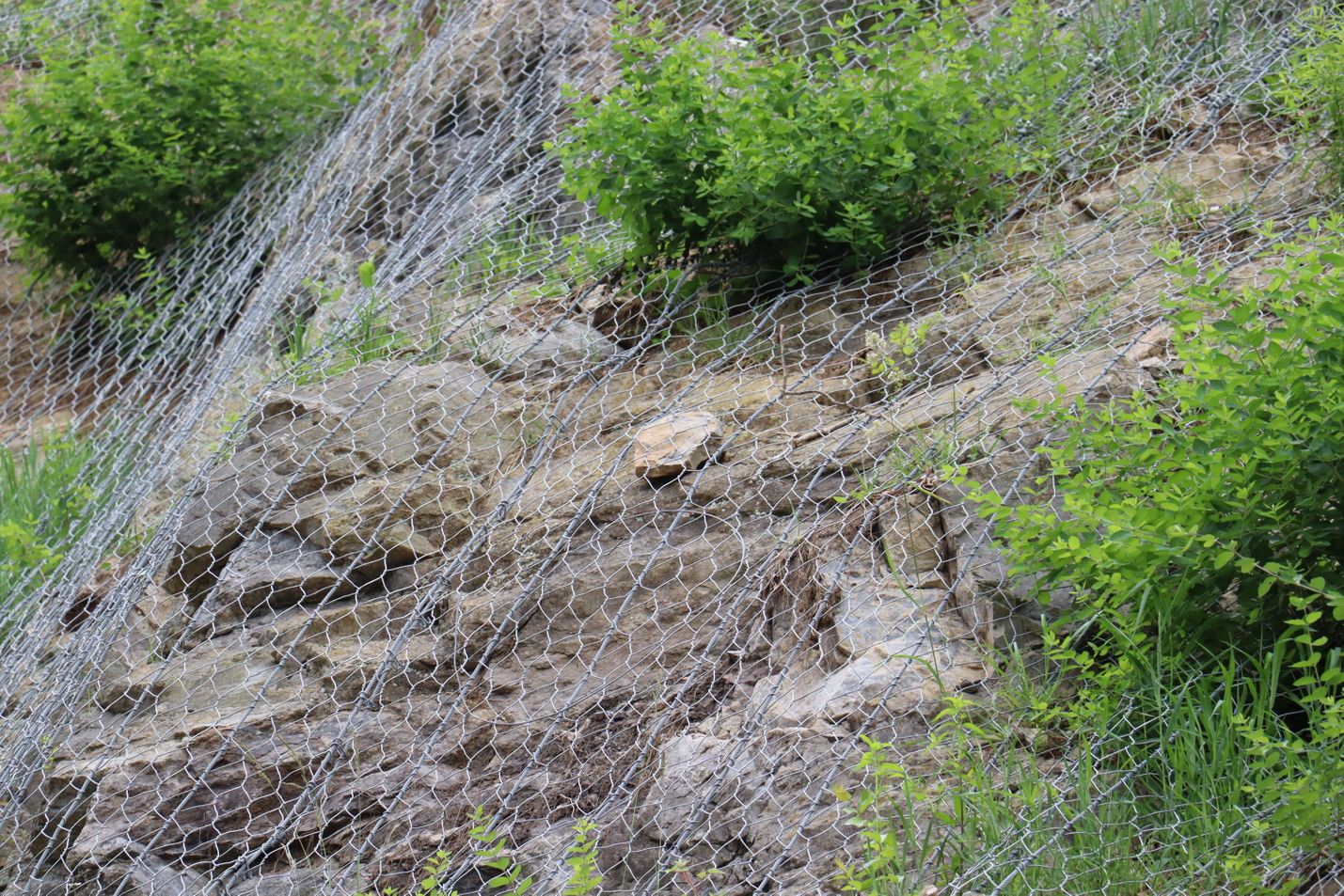 Rock drape on I-81 northbound at the 105 entrance ramp
