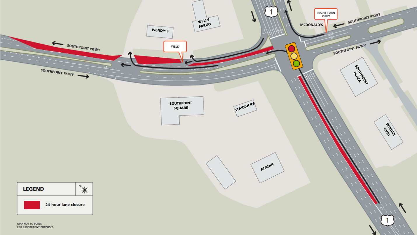 Fredericksburg District | 24-hour lane closures on Route 1 northbound ...