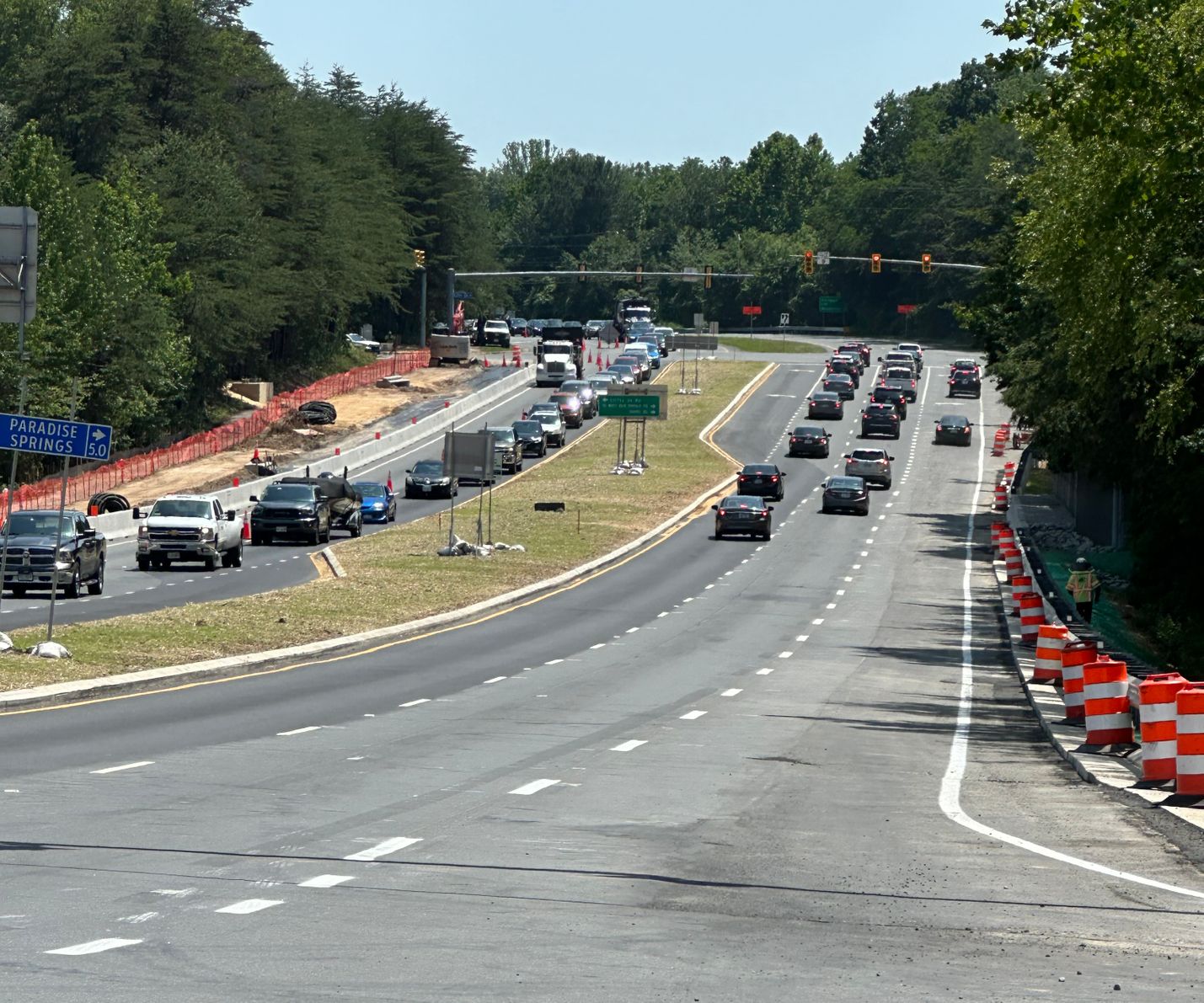 New Southbound Route 123 Receiving Lane to Chapel Road