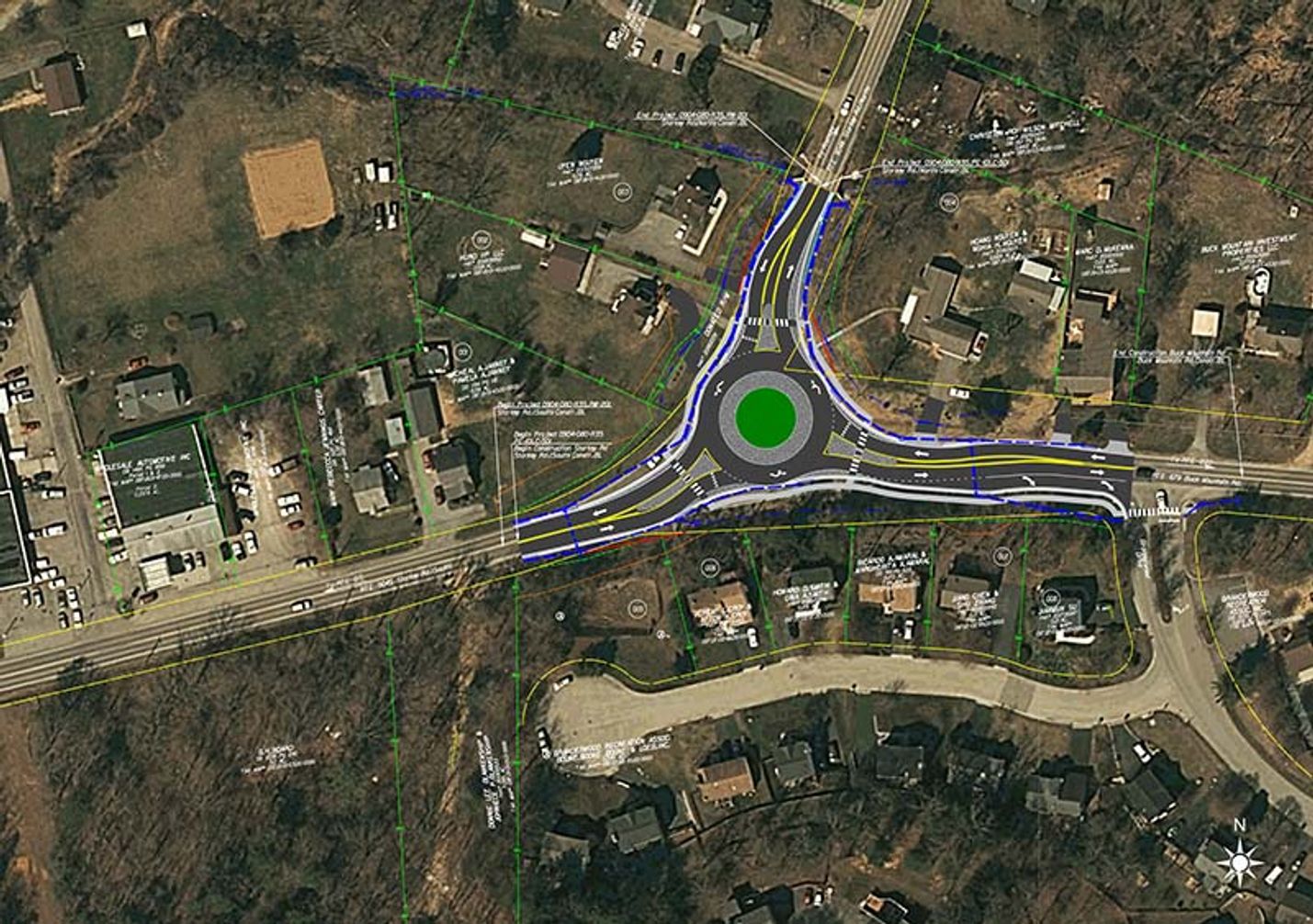Route 904 (Starkey Road) and Route 679 (Buck Mountain Road) Roundabout