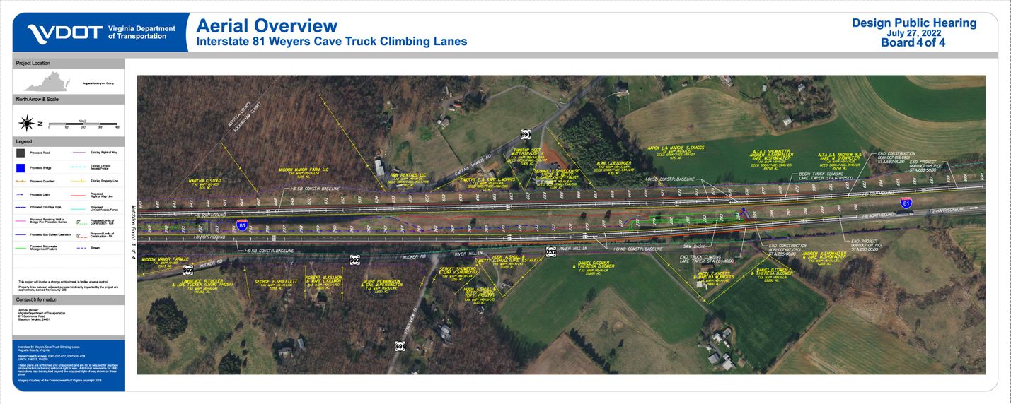 Interstate 81 Weyers Cave Truck Climbing Lanes and Exit 235