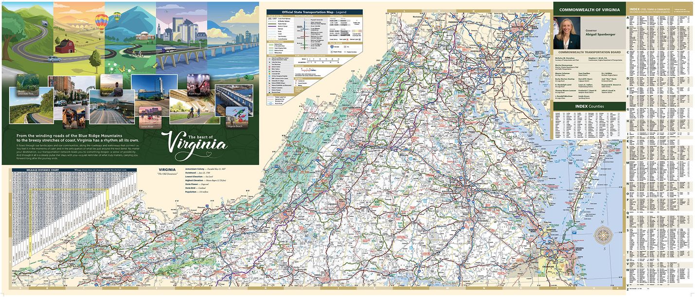Large Detailed Roads And Highways Map Of Virginia State 1204x701
