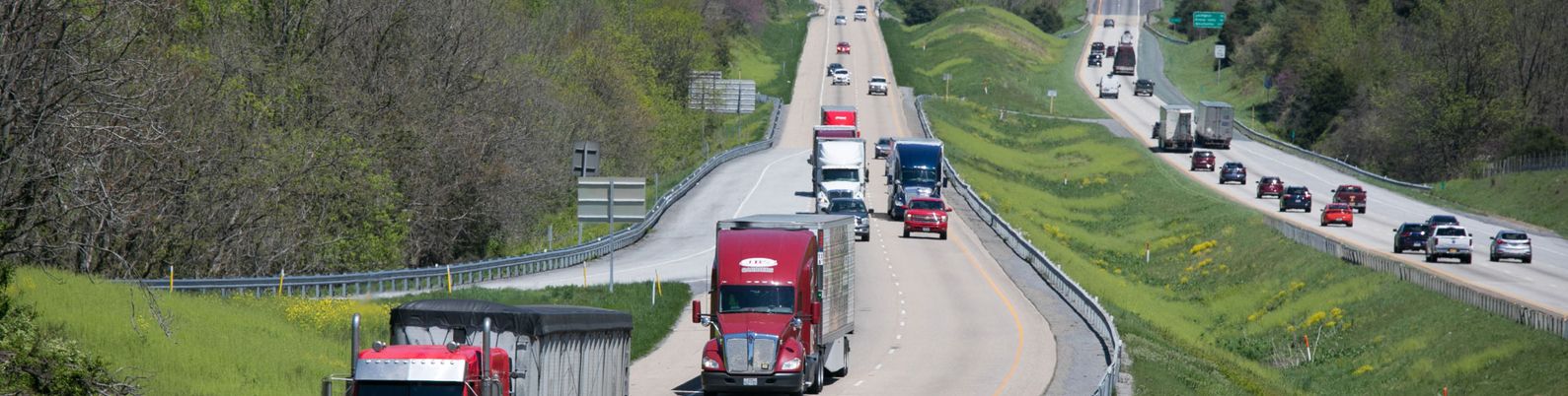 Trucks driving down I-81