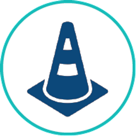 outlined icon of a safety cone