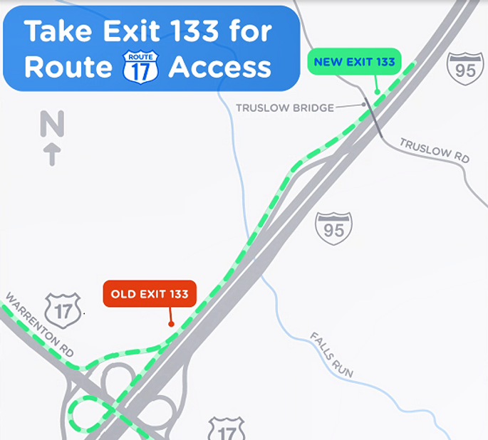 MAP OF EXIT 133 OPENING