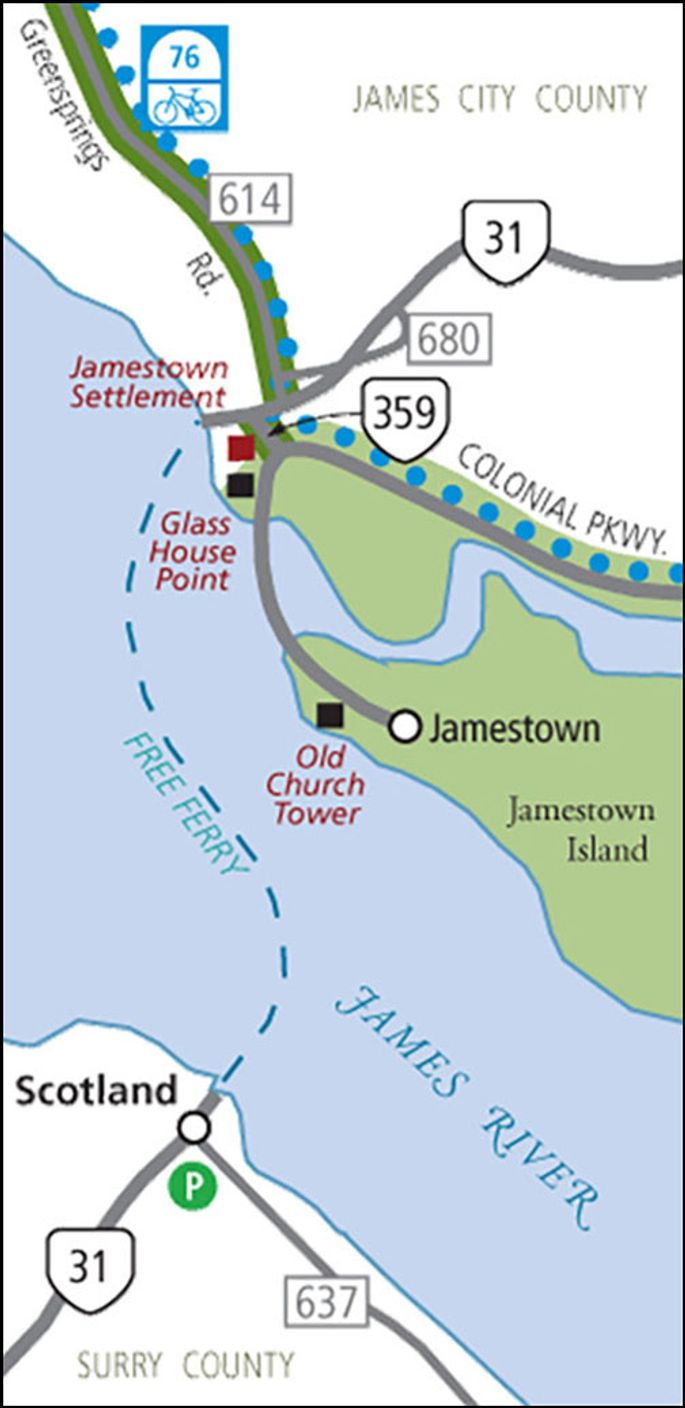 Jamestown Scotland Ferry map.