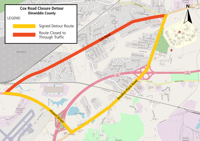 Cox Road Closure Detour