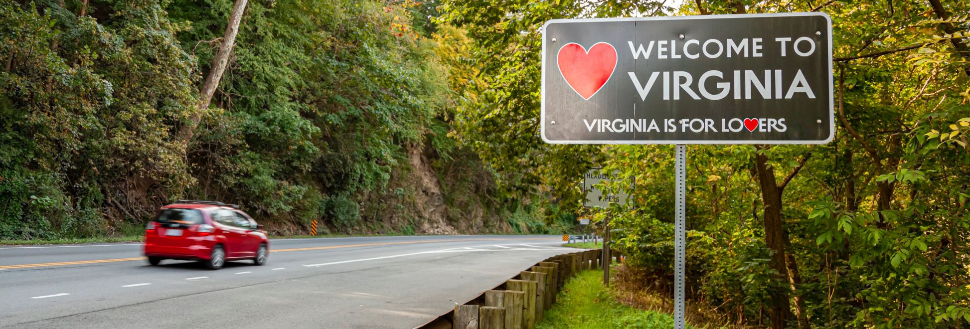 Virginina roadway with sign