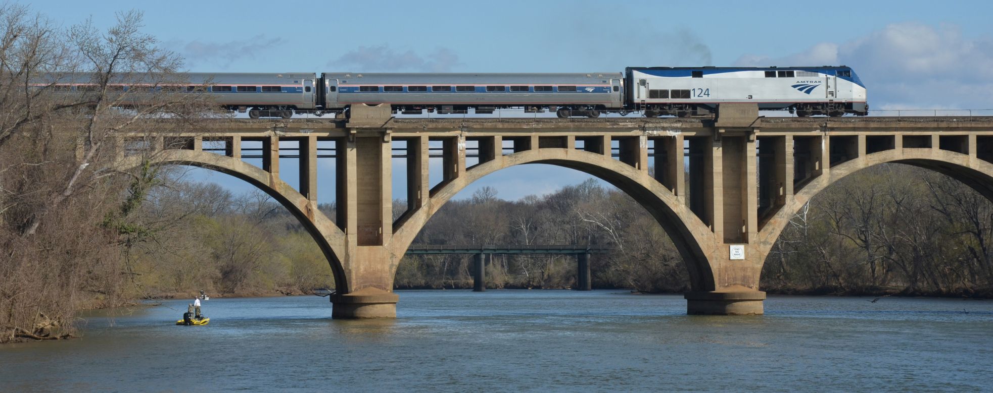 Image of train on bridge