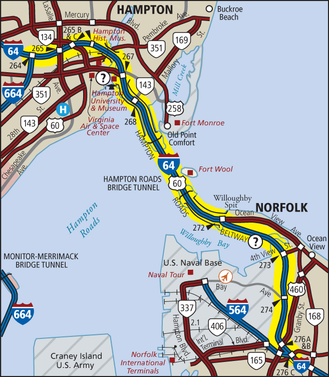 I-64 Hampton Roads Bridge-Tunnel study (corridor from I-664 in Hampton ...