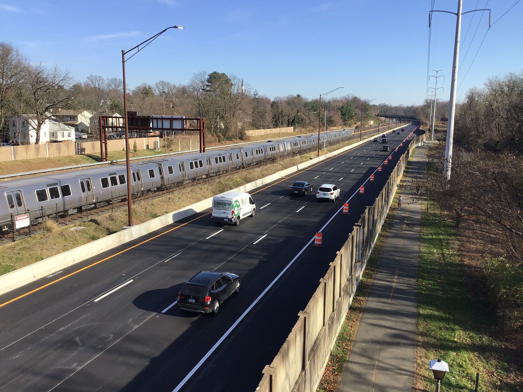 This section of I-66 has been widened to three lanes.