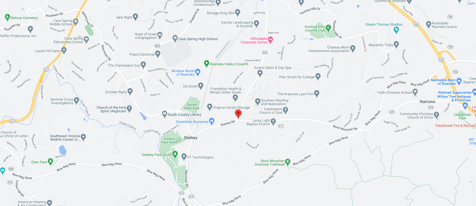 Route 904 (Starkey Road) and Route 679 (Buck Mountain Road) Roundabout